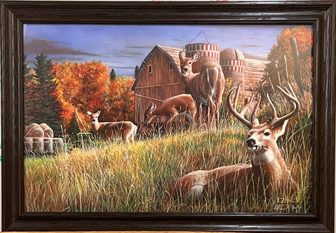 Kevin Daniel Autumn Respite Buck Deer S/N Art Print-Framed 33 x 23