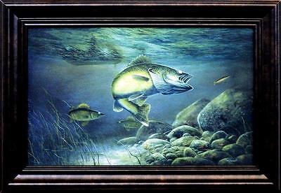 Jim Hansel Taking the Bait Fishing  Decorator Art Print-Framed   14.5" x 10.5