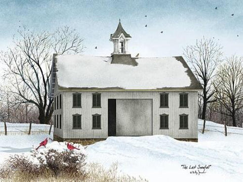 Billy Jacobs The last snowfall Farm Cardinal Paper Art Print 12 x 9