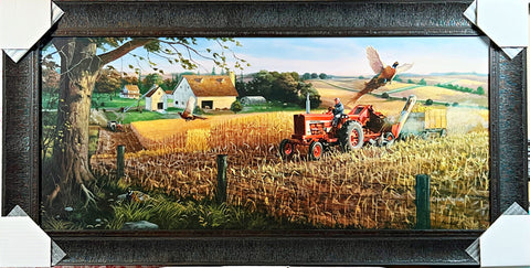 Charles Freitag Field of Plenty Farm Pheasant Tractor S/N Art Print 37 x 19