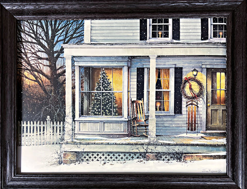 John Rossini December Glow Christmas Art Premium Framed Print (Wood) 28 x 22