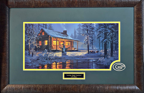 Another White Christmas By Don Kloetzke Green Bay Packers Print Framed W Logo