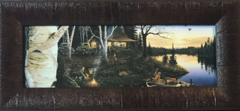 Mark Daehlin Closing Time Cabin Art Print-Framed 17.5 x 8