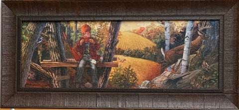 Jim Rownd Missed Opportunity Deer Boy Art Print-Framed  28.5 x 13