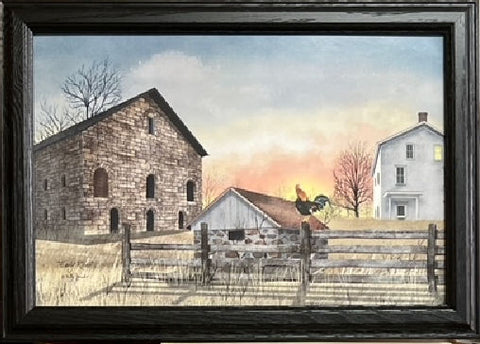 Billy Jacob's Early Riser Farm Rooster Art Print-Framed 20.75 x 14.75