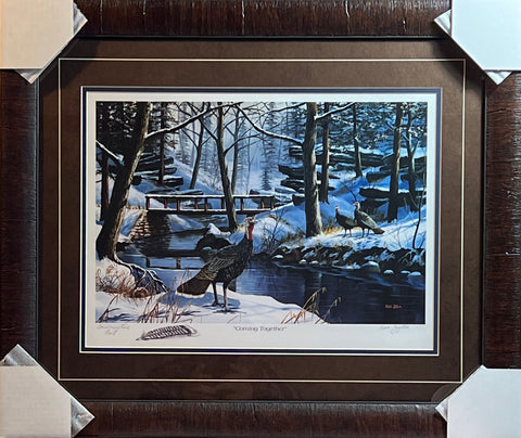 Ken Zylla Coming Together Wild Turkey Art Print-Framed 25 x 21