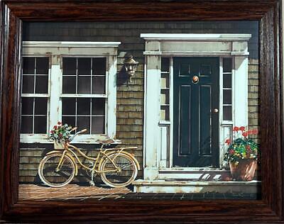 John Rossini Framed Nostalgic Art Parked Out Side (18.5x14.5)
