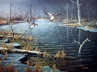 Ken Zylla, Early Arrivals S/N Duck Pond art Woodies Landing (25x19)