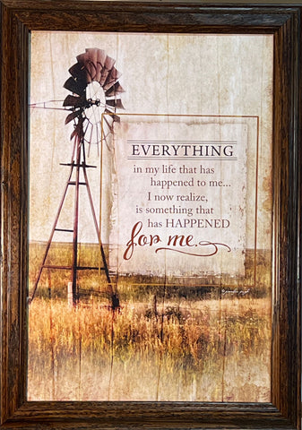 Jennifer Pugh Everything Happens for Me Framed size 14.5 x 20.5
