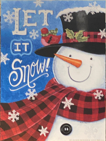 Deb Strain Fun Winter Holiday Art Print Let It Snow Snowman (12x16)