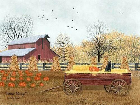 Billy Jacobs Fall Pumpkin Art Print Autumn Blessings (24x18) FREE SHIPPING