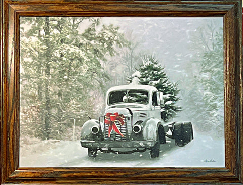 Lori Deiter The Christmas Centerpiece Christmas Tree Print-Framed 18.5 x 14.5