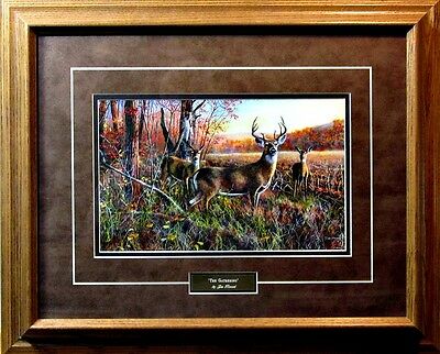 The Gathering By Jim Hansel Deer Buck Farm Print  Framed  21" x 17"