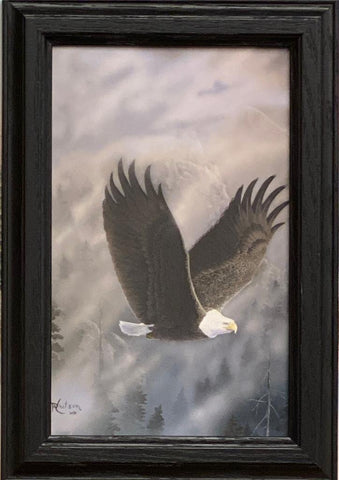 Ray Whitson Framed Eagle Art Print (14.5"x10.25")