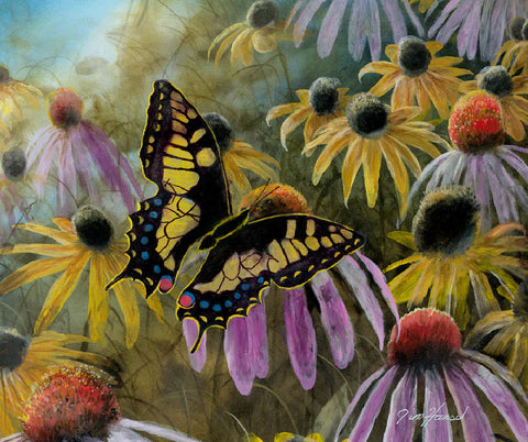 Jim Hansel Garden Visitor Swallowtail Butterfly Art Print-16 x 12