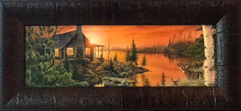 Mark Daehlin Autumn Evening Cabin Art Print-Framed
