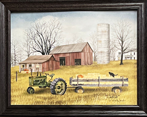 Billy Jacobs Hay Ride Farm Pumpkin Premium Art Print-Framed 28 x 22