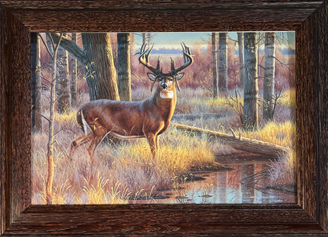 Cynthie Fisher Old Mossy Horn Deer Decorator Art Print- Framed 14.5 x 10.5