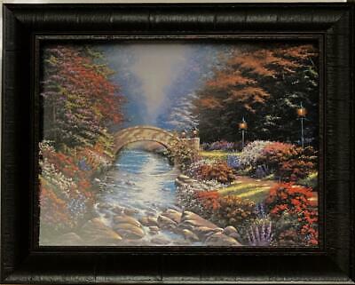 Derk Hansen Pathway of Dreams Bridge Flowers Art Print-Framed 20 x 16