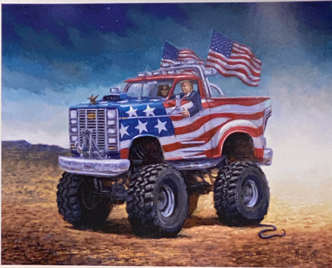 Jon McNaughton Signed Political Trump Art Print Keep On Trumpin'  (20x16)