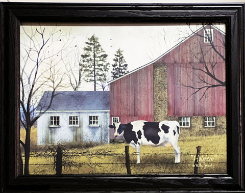 Billy Jacobs Holstein Cow Farm Art Print-Framed 18.5 x 14.5