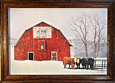 Lori Deiter Drink Milk Cow Farm Art Print-Framed 20.5 x 14.5