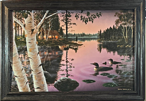 Mark Daehlin Summertime Loon Lake Art Print- Premium Framed 33 x 23