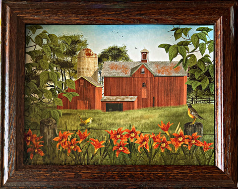 Billy Jacobs Summer Days Farm Flower Art Decorator Print-Framed 14.5 x 11.5