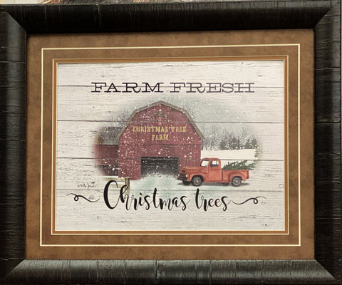 Billy Jacobs Farm Fresh Christmas Tree's Holiday Art Print-Framed 23 x 19