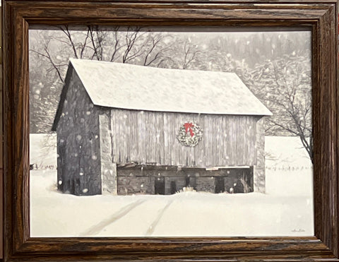 Lori Deiter Framed Blessings from Above Christmas Tree Barn Print 18.5 x 14.5