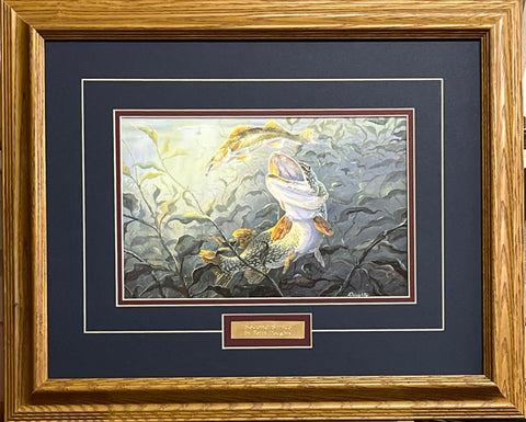 Terry Doughty Second Strike Northern Pike Art Print-Framed 21 x 17