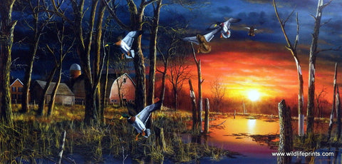 Jim Hansel Autumn Visitors - 18"x10.5" Open Edition