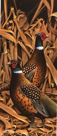 Jerry Gadamus Limited Edition S/N Pheasant Art Print Struttin' Beauties  (10x24)