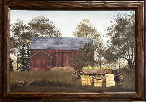 Billy Jacobs Produce Wagon Farm Barn Art Print-Framed (Wood) 20.5 x 14.5