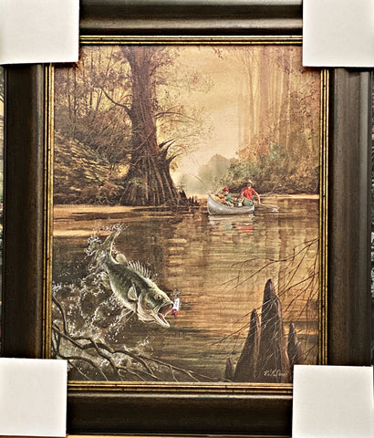 R.J. McDonald Dad And Me Fishing Art Print-Framed 23 x 28