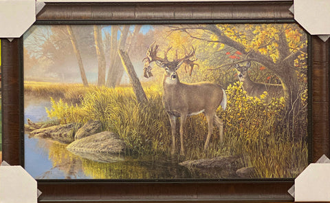 Ron Van Gilder Hole in the Horn Deer Art Print-Framed 31 x 19