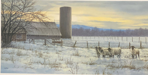 Paco Young Sheep Limited Edition Art Print Winter Watch A/P (23x11.5)