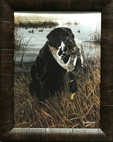 Kevin Daniel A Friend in the Marsh Black Lab Duck Hunting Art Print 19 x 15
