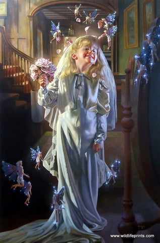 Bob Byerley Childen's Art Print Little Girl Playing Dress-up