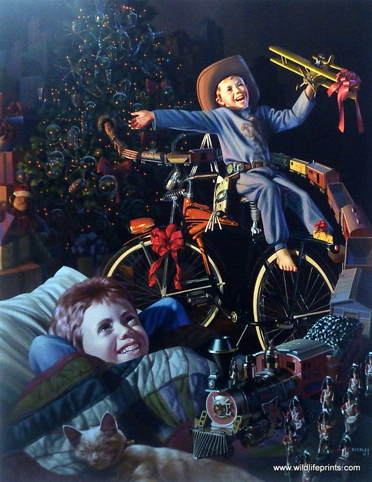 Bob Byerley Children's Print Waiting for Christmas Morning