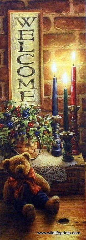 Doug Knutson Art Print Welcome Sign with Candles