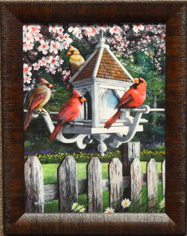 Kevin Daniel Apple Blossom Time Cardinal Art Print-Framed