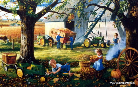 Charles Freitag Autumn Memories John Deere Tractor Farm Print