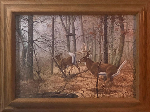 James Kennedy Autumn Pursuit Deer Art Print-Framed