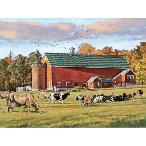 Bonnie Mohr Autumn Splendor Cow and Farm Art Print