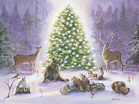 Pam Britton Woodland Gathering Christmas Animal Art Print 16 x 12