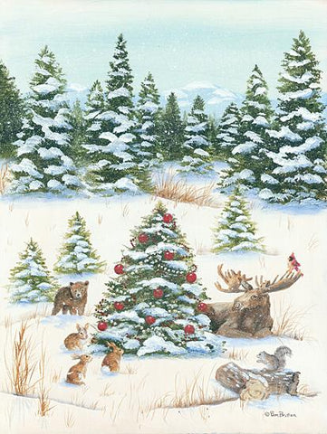 Pam Britton Woodland Friends Christmas Animal Art Print 12 x 16