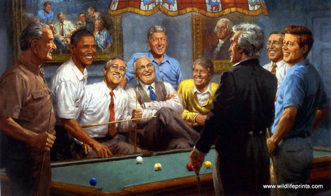 Andy Thomas picture of Democratic Presidents playing pool