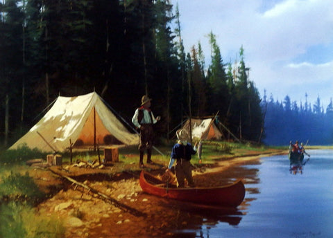 Brett Smith Tent Camping and Fishing Print