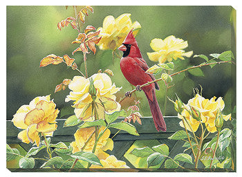 Susan Bourdet Cardinal and Yellow Roses